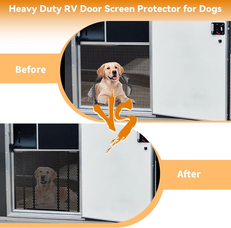RVZONE RV Screen Door Protector Adjusts from 21.5"- 35", RV Entry Screen Door Grille Adjustable Screen Defender for RV Door Camper Screen Door Protector for Dogs Kids - Image 4
